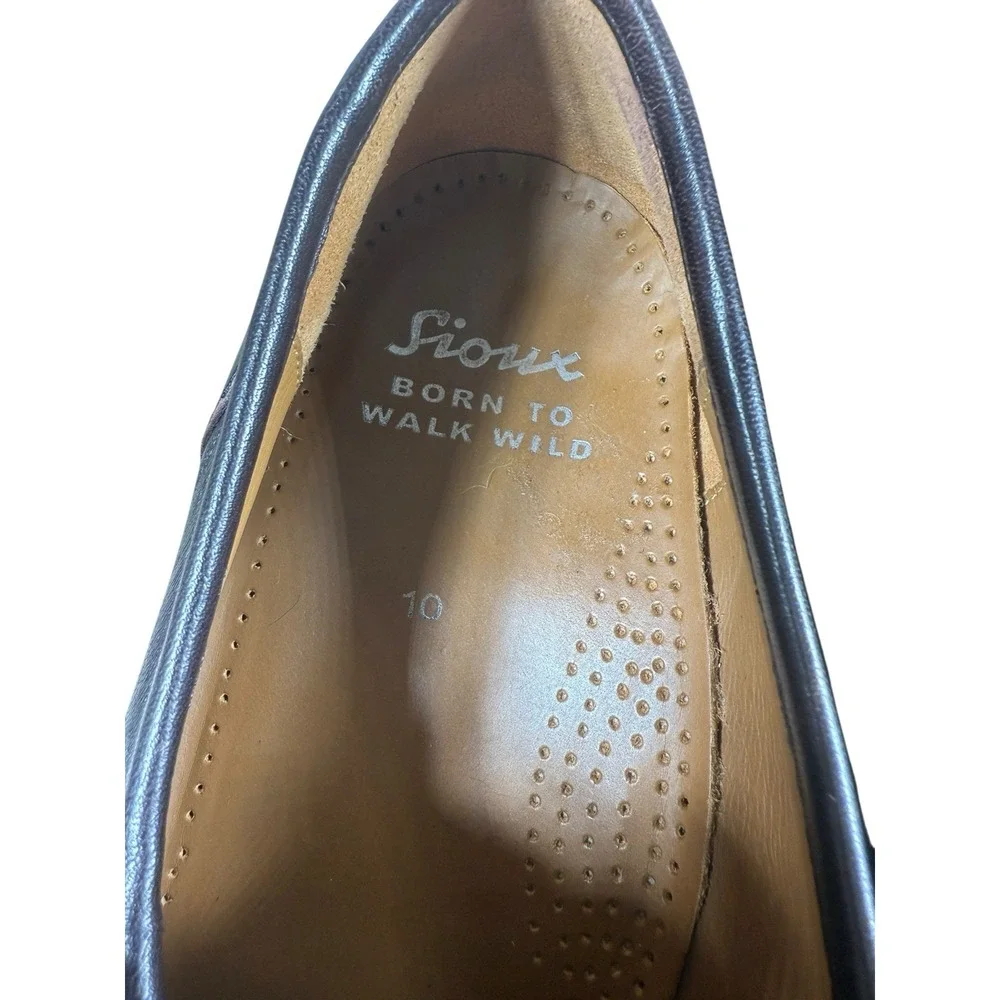 Sioux Como Loafer Dress Shoe Men's Sz 10  Burgundy Napa Lamb‎ Leather Moccasin